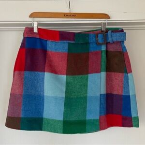 NWT Free Assembly wrap front mini skirt sz 14